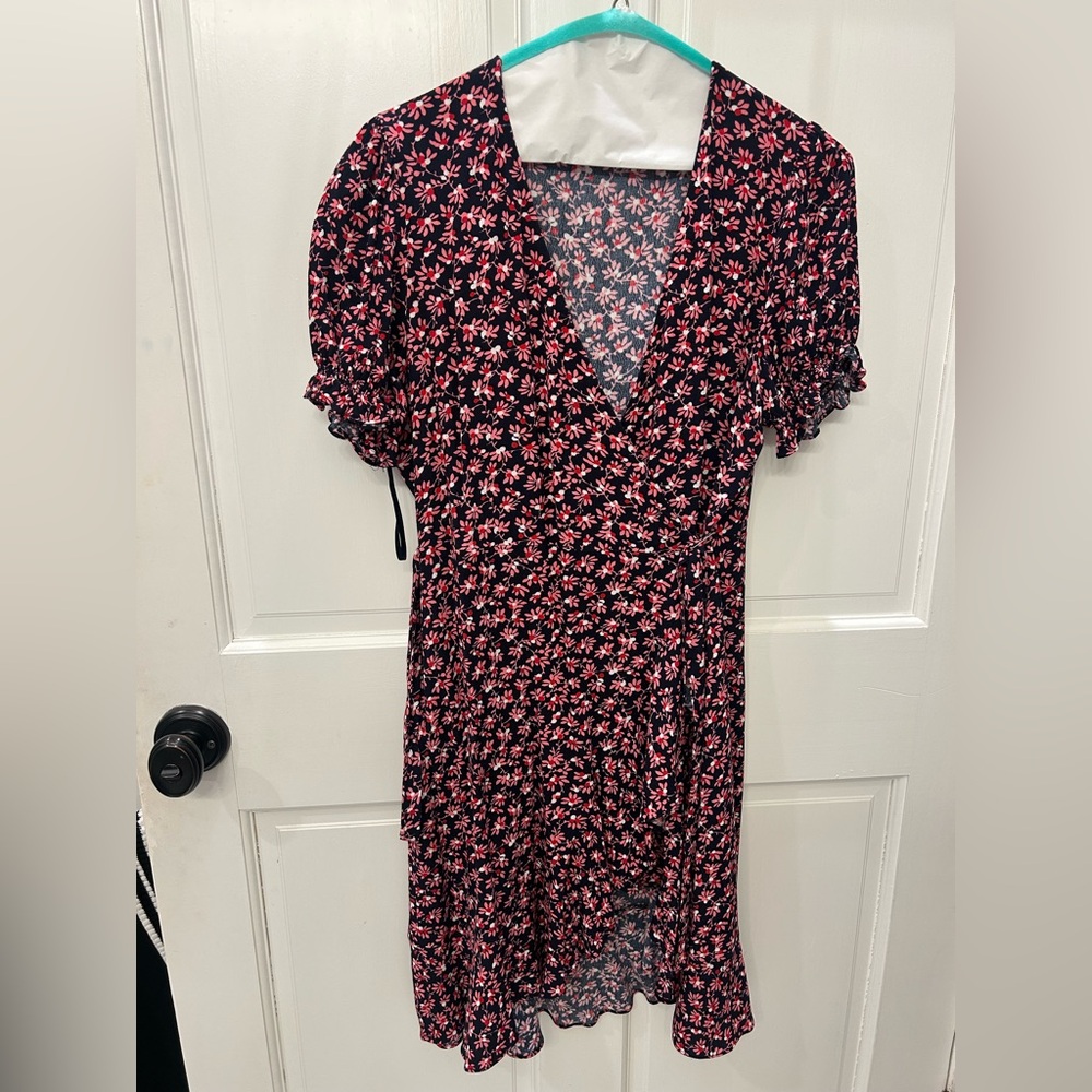 Diane Von Furstenberg Pink and Black Floral Midi Dress